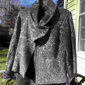 Mary Wool Wrapped Stand Collar Cardigan-Made in Italy